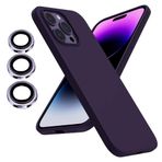 iPhone 14 Pro Kılıf Kamera Lensli Lansman Silikon Kapak Mor