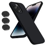 iPhone 14 Pro Kılıf Kamera Lensli Lansman Silikon Kapak Siyah