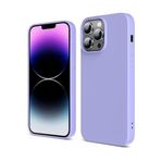 iPhone 14 Pro Lila Silikon Kılıf Leke Tutmaz İçi Süet Silinebilir Kamera Çıkıntılı Kapak