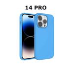 Iphone 14 Pro Mavi Silikon Kılıf Leke Tutmaz Içi Süet Silinebilir Kamera Çıkıntılı Kapak