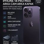 İphone 14 Pro Max Arka Cam Arka Kapak Mor (Deep Purple) Big Hole Servis Tipi Yedek Parça