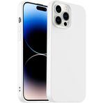 Iphone 14 Pro Max Beyaz Silikon Kılıf Leke Tutmaz Içi Süet Silinebilir Kamera Yükseltili Kapak