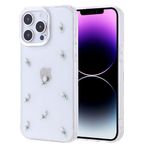 iPhone 14 Pro Max İle Uyumlu Kılıf Airbag Tasarımlı Simli Şeffaf Kutup Kapak 36381 Lale