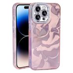iPhone 14 Pro Max İle Uyumlu Kılıf Airbagli Parlak Taş Detay Tasarımlı Esila Kapak 32886 Pembe