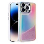 iPhone 14 Pro Max İle Uyumlu Kılıf Airbagli Renkli Arka Yüzey Boncuk Tasarımlı Kumul Kapak 32842 Mor