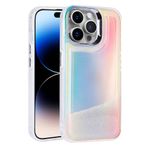 iPhone 14 Pro Max İle Uyumlu Kılıf Airbagli Renkli Arka Yüzey Boncuk Tasarımlı Kumul Kapak 32842 Şeffaf