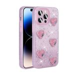 iPhone 14 Pro Max İle Uyumlu Kılıf Airbagli Simli Arka Yüzey Işıltı Silikon Kapak 31797 Pembe