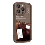 iPhone 14 Pro Max İle Uyumlu Kılıf Kamera Korumalı Baskılı Arka Yüzey Klas Kapak 32271 Koyu Kahve