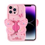 iPhone 14 Pro Max İle Uyumlu Kılıf Kamera Korumalı Figür Tasarımlı Kapya Kapak 32512 Pembe Açık