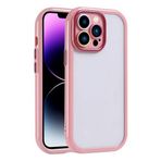 iPhone 14 Pro Max İle Uyumlu Kılıf Kamera Korumalı Renkli Kenar ve Çerçeve Tasarımlı Vitamin Kapak 32455 Mürdüm