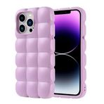 iPhone 14 Pro Max İle Uyumlu Kılıf Parlak Esnek Silikon Dom Dom Kapak 32672 Lila