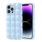 iPhone 14 Pro Max İle Uyumlu Kılıf Parlak Esnek Silikon Dom Dom Kapak 32672 Mavi