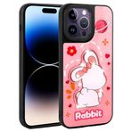 iPhone 14 Pro Max İle Uyumlu Kılıf Parlayan Kabartmalı İkonik Figürlü Amas Silikon Kapak 31184 Pembe