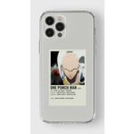 Iphone 14 Pro Max ile Uyumlu One Punch Man Minimalist Poster Tasarım Baskılı Şeffaf Kılıf