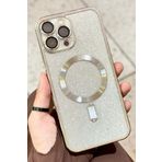 iPhone 14 Pro Max Kamera Korumalı Parlak Simli Magsafe Destekli Modern Shimmer Kılıf