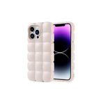 iPhone 14 Pro Max Kılıf Parlak Esnek Silikon Zore Dom Dom Kapak-Beyaz