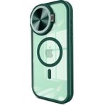 iPhone 14 Pro Max Kılıf Teleskop Lens Magsafe Silikon Kapak - Koyu YEŞIL-(5796)