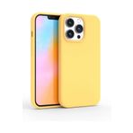 Iphone 14 Pro Max Sarı Silikon Kılıf Leke Tutmaz Içi Süet Silinebilir Kamera Yükseltili Kapak