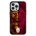 İphone 14 Pro Max Uyumlu Galatasaray 5 Yıldız Parçalı Aslan Cam Lisanslı Telefon Kılıfı