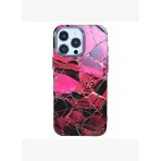 iPhone 14 Pro Max Uyumlu MagSafe Mermer Premium Kırmızı Desenli Kamera Korumalı Darbe Emici Kılıf