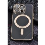 iPhone 14 Pro Max Uyumlu MagSafe Özellikli Lens Korumalı Lazerli Renkli Kılıf Siyah
