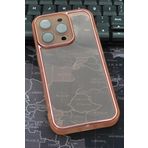 iPhone 14 Pro Max Uyumlu Pembe Kenarlı Renkli Yarı Şeffaf Kapak Kılıf Kamera Lens Korumalı