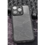 iPhone 14 Pro Max Uyumlu Siyah Kenarlı Renkli Yarı Şeffaf Kapak Kılıf Kamera Lens Korumalı