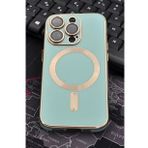 iPhone 14 Pro Uyumlu MagSafe Özellikli Lens Korumalı Lazerli Renkli Kılıf Mint Yeşili
