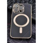 iPhone 14 Pro Uyumlu MagSafe Özellikli Lens Korumalı Lazerli Renkli Kılıf Siyah