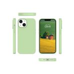 iPhone 14 Uyumlu Açık Yeşil Silikon Kılıf Leke Tutmaz İçi Süet Silinebilir Kamera Çıkıntılı Kapak