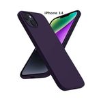 Iphone 14 Uyumlu Derin Mor Silikon Kılıf Leke Tutmaz Içi Süet Silinebilir Kamera Çıkıntılı Kapak