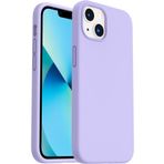 iPhone 14 Uyumlu Lila Silikon Kılıf Leke Tutmaz İçi Süet Silinebilir Kamera Çıkıntılı Kapak