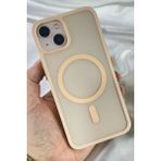 iPhone 14 ve 15 Plus Uyumlu - Yükseltilmiş Kamera Korumalı Buzlu Sararmaz Kablosuz Magsafe Özellikli Vio Kılıf - iPhone 14 Plus - Pink