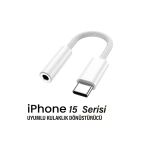 İphone 15-15 Plus-15 Pro-15 Pro Max Kulaklık Dönüştürücüsü Type-C Çevirici Aparat