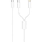 iPhone 15 16 15 Pro Max 15 16 Plus Şarj Kablosu 5A Hızlı Şarj 2in1 SZ-CL15 - Beyaz