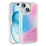 iPhone 15 İle Uyumlu Kılıf Airbagli Renkli Arka Yüzey Boncuk Tasarımlı Kumul Kapak 32843 Mor