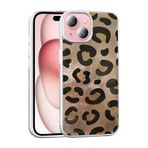 iPhone 15 İle Uyumlu Kılıf Desenli Mep Kapak 36862 Gold Leopar