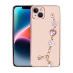 iPhone 15 İle Uyumlu Kılıf El Tutamaçlı Kamera Korumalı Taka Silikon Kapak 30134 Pembe