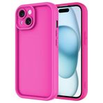 iPhone 15 İle Uyumlu Kılıf Kamera Korumalı Ananas Kapak 31848 Pembe Koyu