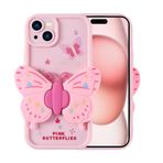 iPhone 15 İle Uyumlu Kılıf Kamera Korumalı Figür Tasarımlı Kapya Kapak 32513 Pembe Açık