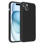 iPhone 15 İle Uyumlu Kılıf Kamera Korumalı Kartlık Hazneli Vitra Kapak 37021 Siyah