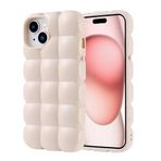 iPhone 15 İle Uyumlu Kılıf Parlak Esnek Silikon Dom Dom Kapak 32673 Beyaz