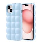 iPhone 15 İle Uyumlu Kılıf Parlak Esnek Silikon Dom Dom Kapak 32673 Mavi