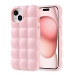 iPhone 15 İle Uyumlu Kılıf Parlak Esnek Silikon Dom Dom Kapak 32673 Pembe