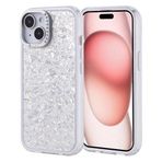 iPhone 15 İle Uyumlu Kılıf Taşlı Tasarımlı Kapi Kapak 36874 Gümüş