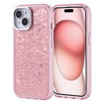 iPhone 15 İle Uyumlu Kılıf Taşlı Tasarımlı Kapi Kapak 36874 Pembe