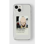Iphone 15 ile Uyumlu One Punch Man Minimalist Poster Tasarım Baskılı Şeffaf Kılıf