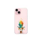 iPhone 15 ile uyumlu Splash ahtapot tasarımlı şeffaf silikon kılıf