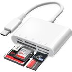 iPhone 15 iPad Mac için USB C SD kart okuyucu, xdgeLoad Tip C Hafıza Kartı Adaptörü, 5 Yuvalı SD MicroSD CF XD MS Destekler, MacBook Air/Pro Samsung Galaxy S10/S9 ve Daha Fazlası Tak ve Çalıştır ile