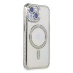 İphone 15 Kılıf Joke Simli Magneticsafe Kılıf - Gümüş